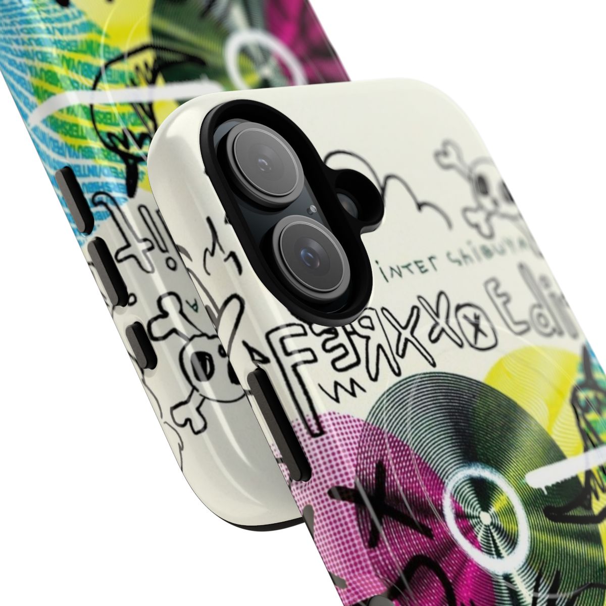 Magnetic tough phone case with Inter Shibuya Ferxxo inspired design - Detail