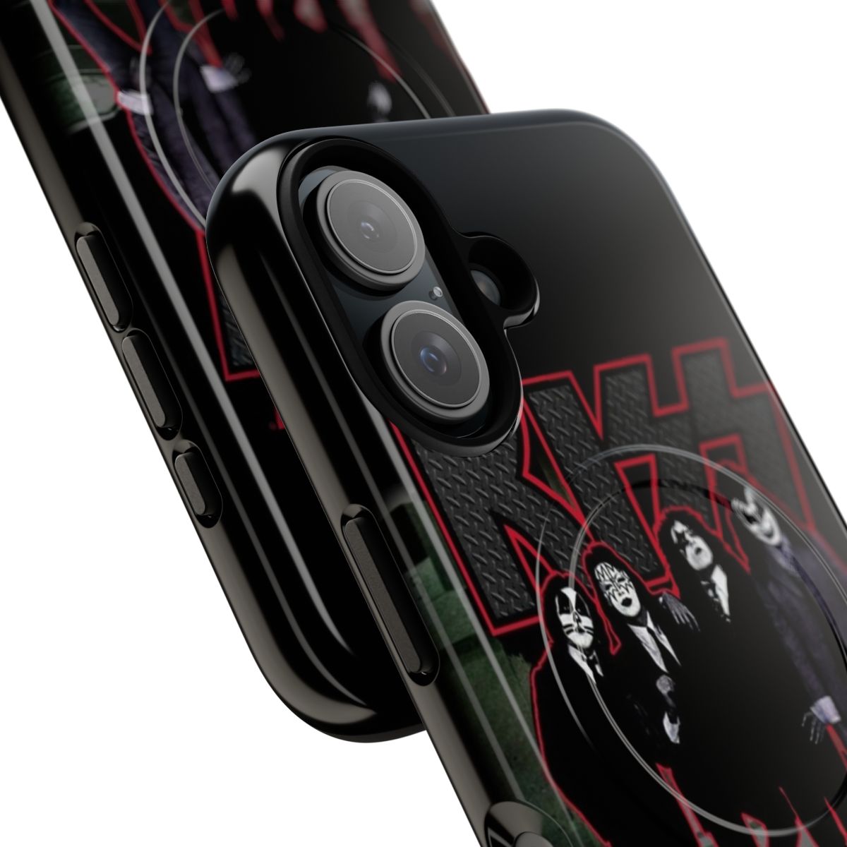 Magnetic tough phone case featuring KISS band fan art design - Detail