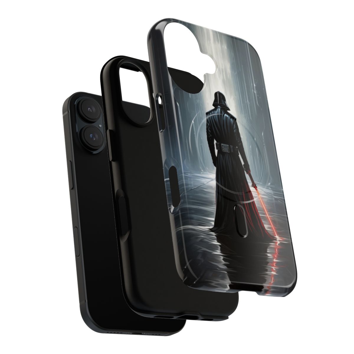 Magnetic tough phone case featuring Darth Vader, the iconic Sith Lord from the Star Wars universe. - Layers