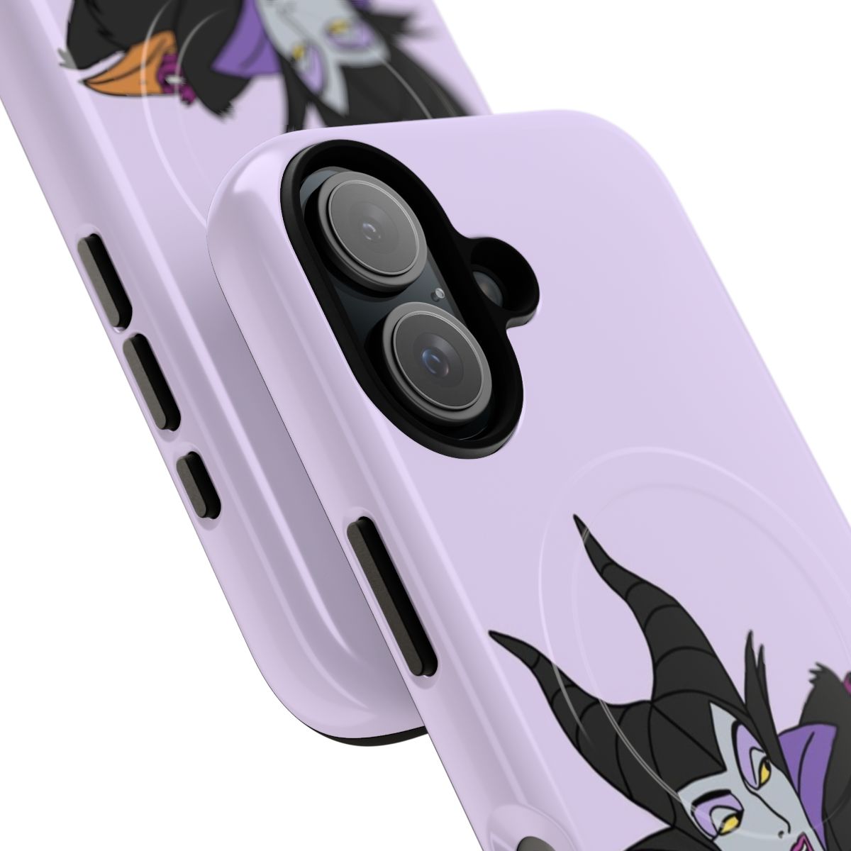 Vintage-inspired Maleficent phone case with a magnetic and tough design - Detail