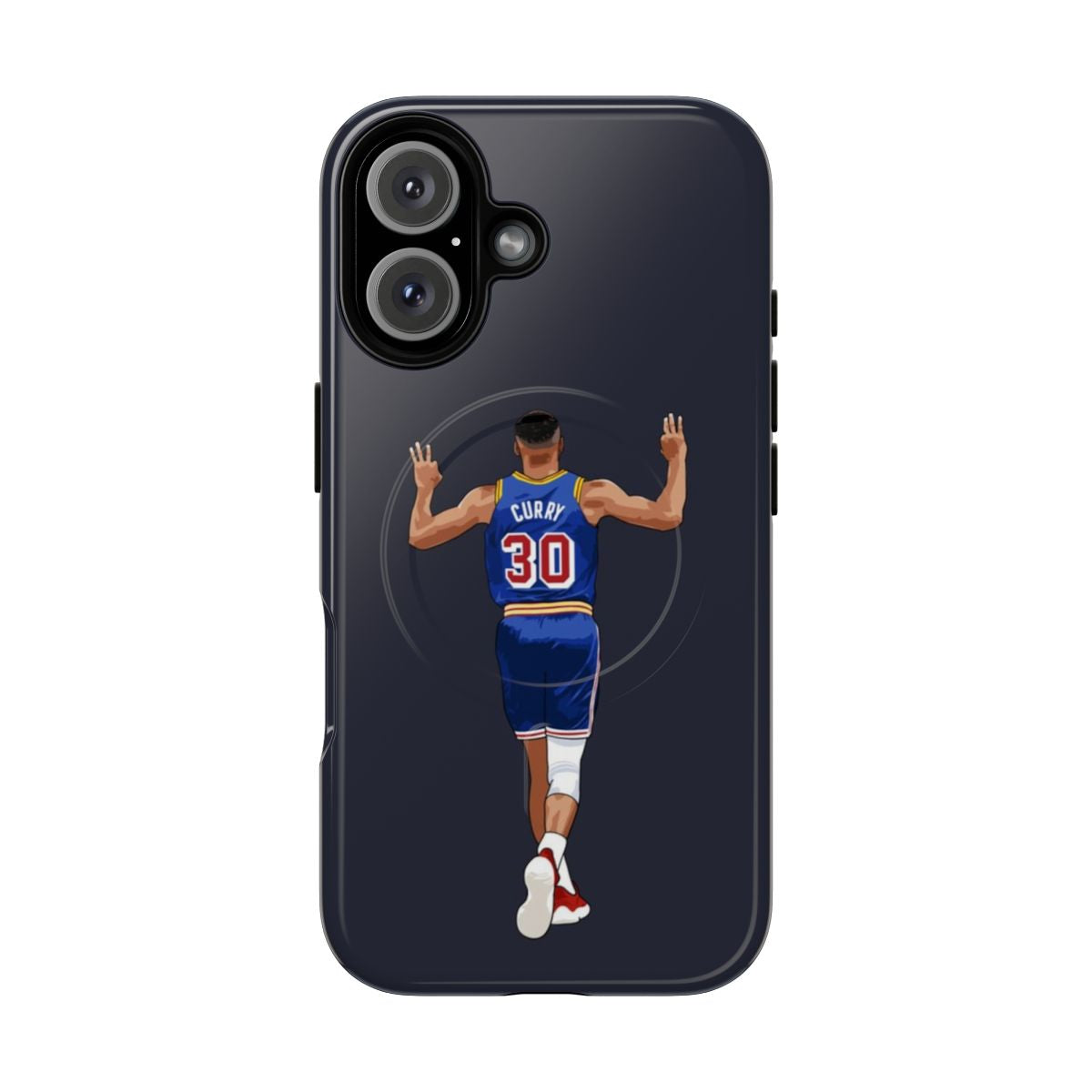 Warriors basketball magnetic phone case with Steph Curry vector graphic