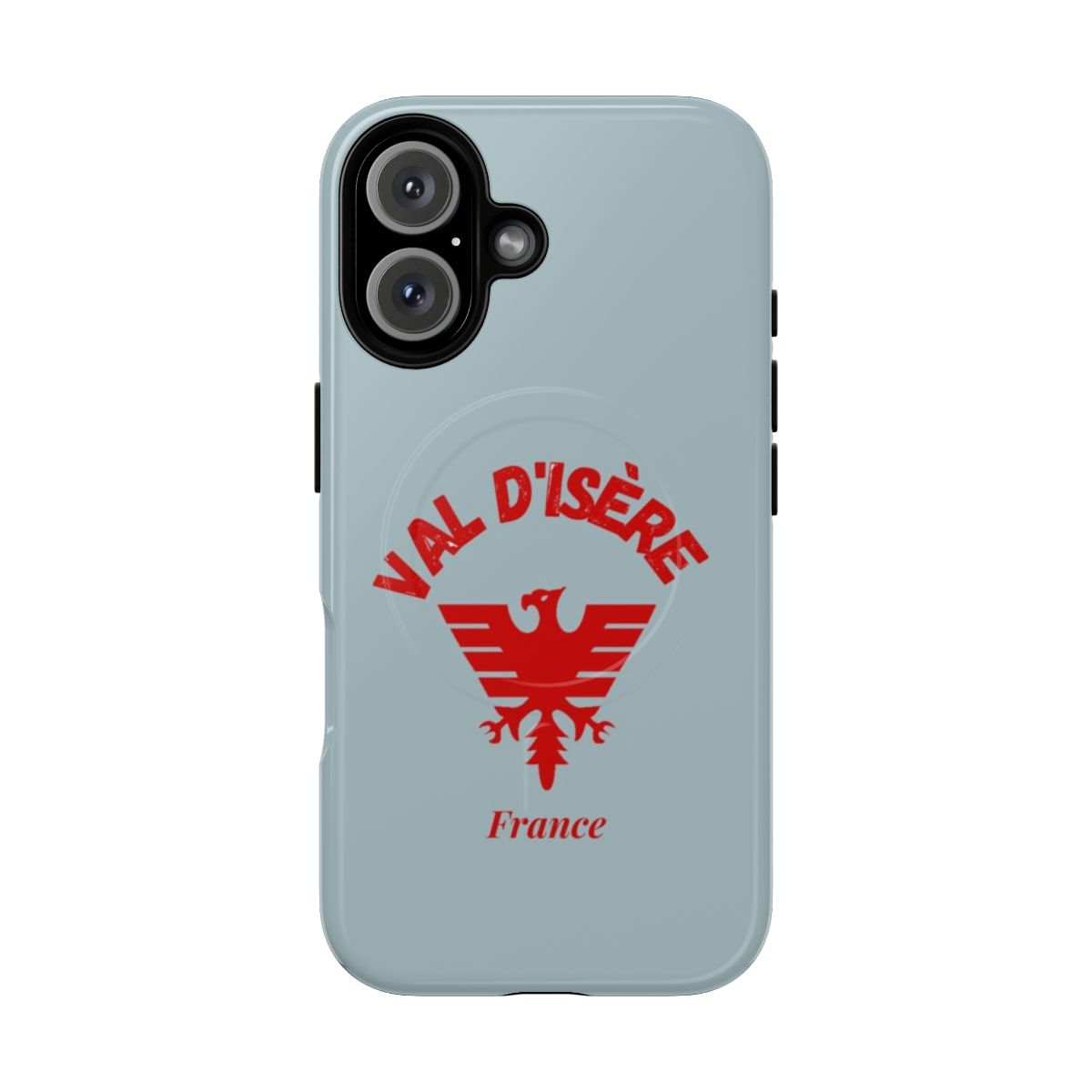 Magnetic phone case featuring the scenic landscape of Val d'Isère, France, perfect for ski enthusiasts.