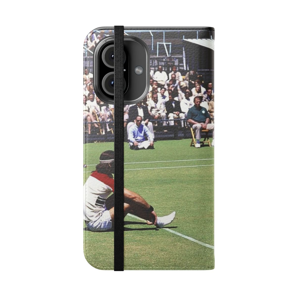 Richie Tenenbaum-inspired flip cover phone case with a vintage, nostalgic design. - Folded Front