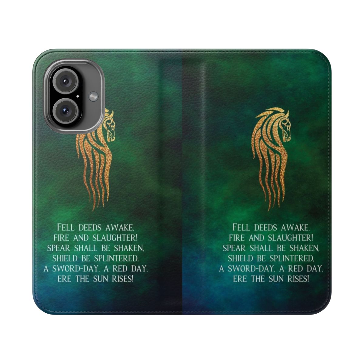 Fantasy phone case featuring Rohan design elements from the Lord of the Rings universe