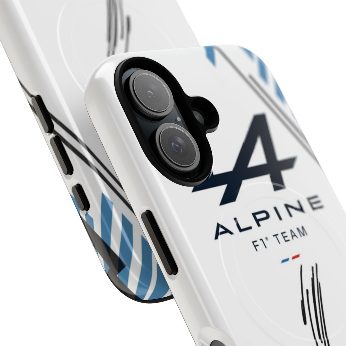 Magnetic tough phone case featuring Esteban Ocon, the French racing driver for the Alpine F1 team. - Detail