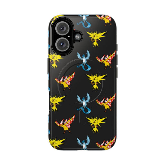 Magnetic tough phone case featuring the legendary Pokémon Zapdos, Articuno, and Moltres