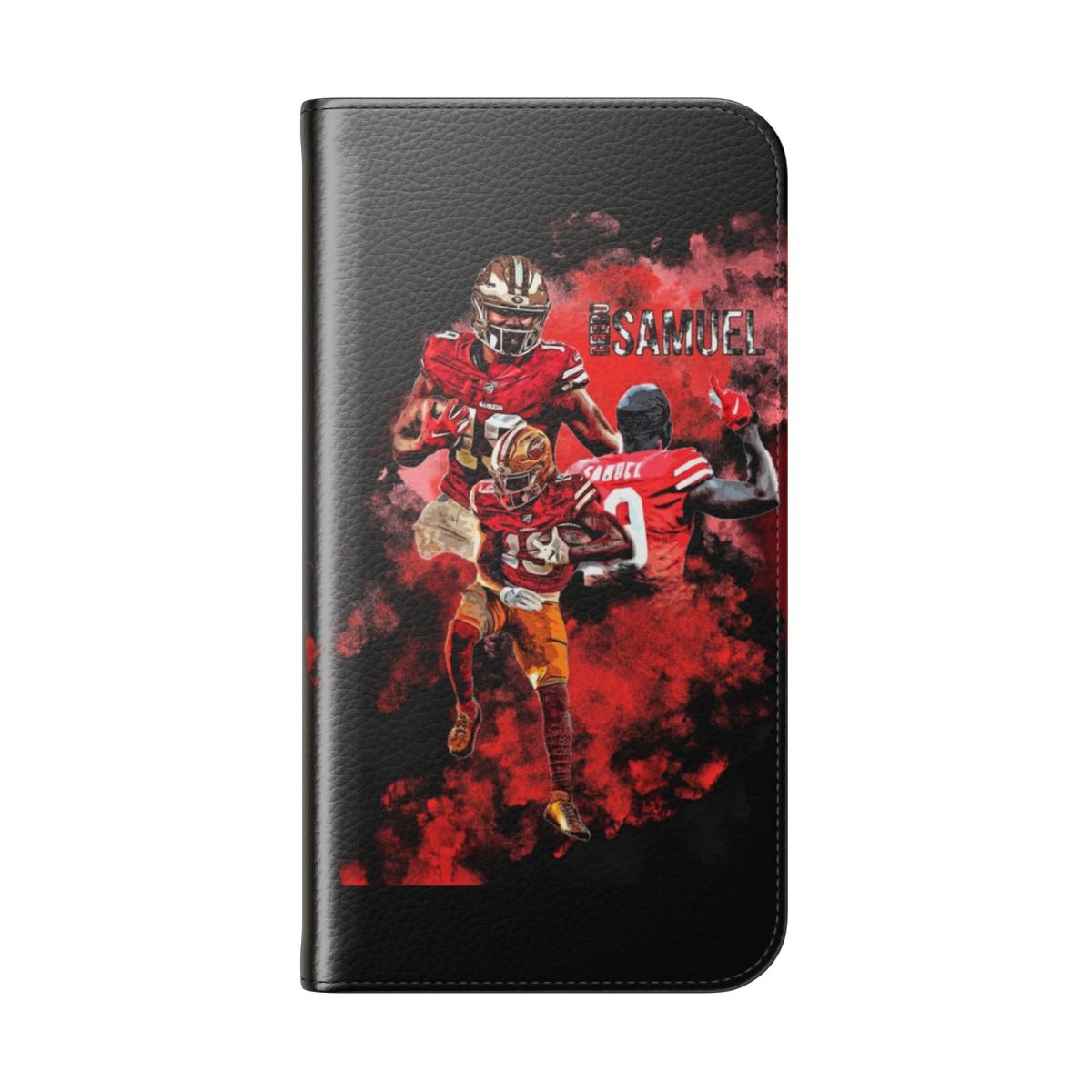 Deebo Samuel inspired phone case with flip cover design - Folded Back