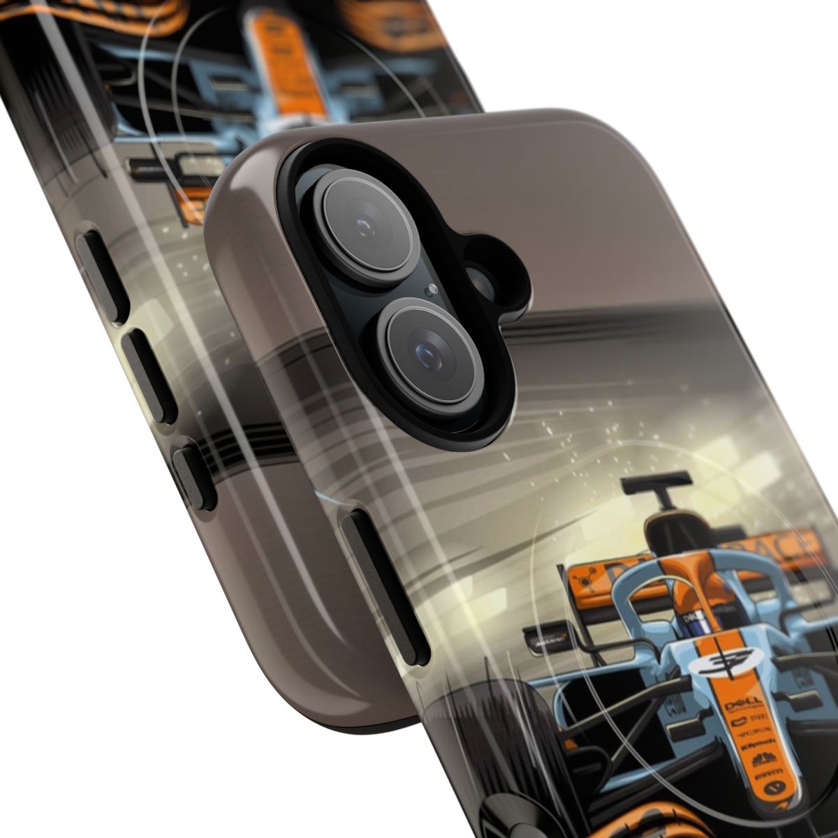 Mclaren-inspired phone case with minimalist design for Formula 1 fans - Detail