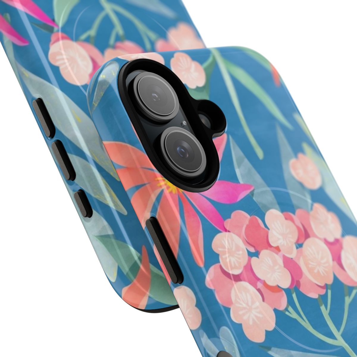 Hortensia floral phone case with delicate botanical illustration - Detail