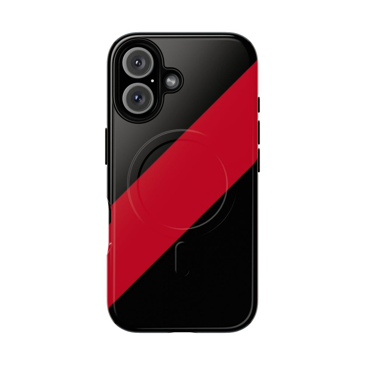 Red and black phone case with a magnetic closure and tough design, perfect for Essendon Bombers fans