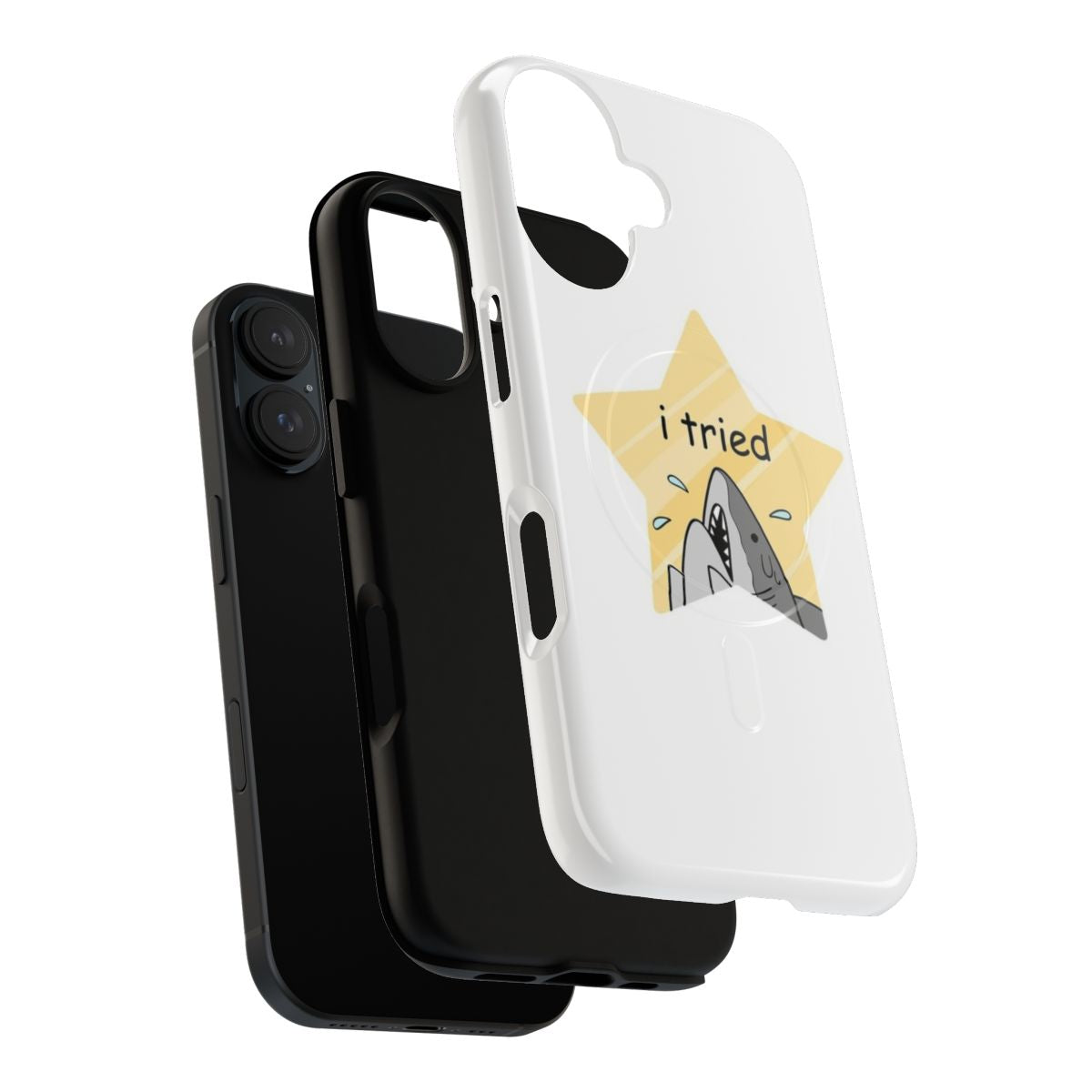 Magnetic tough phone case with shark and star design - Layers