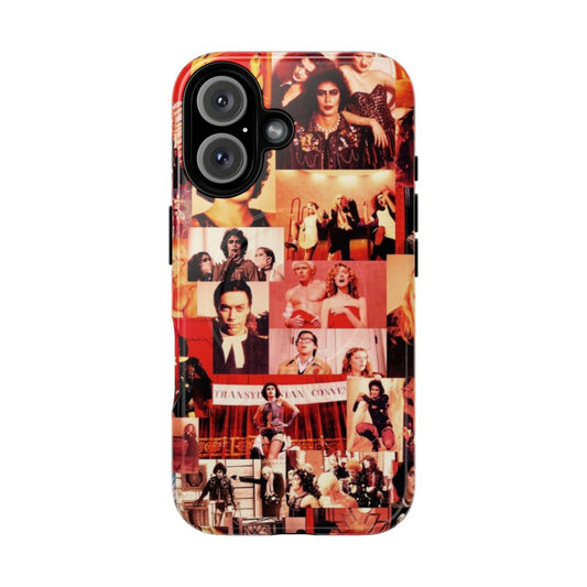 Colorful collage-style image of Rocky Horror Picture Show characters on a magnetic tough phone case