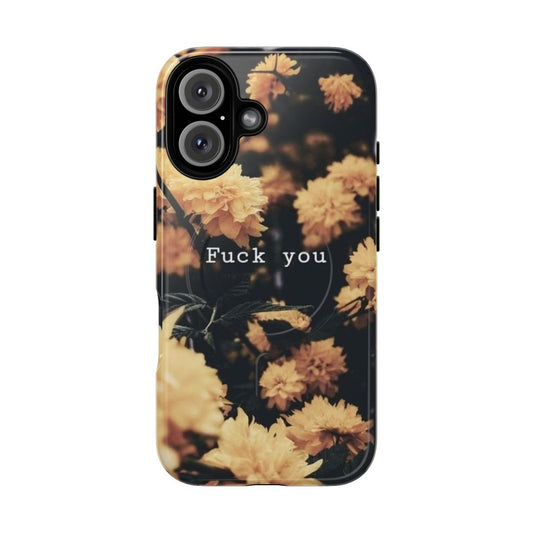 Floral phone case with a tough, protective magnetic design