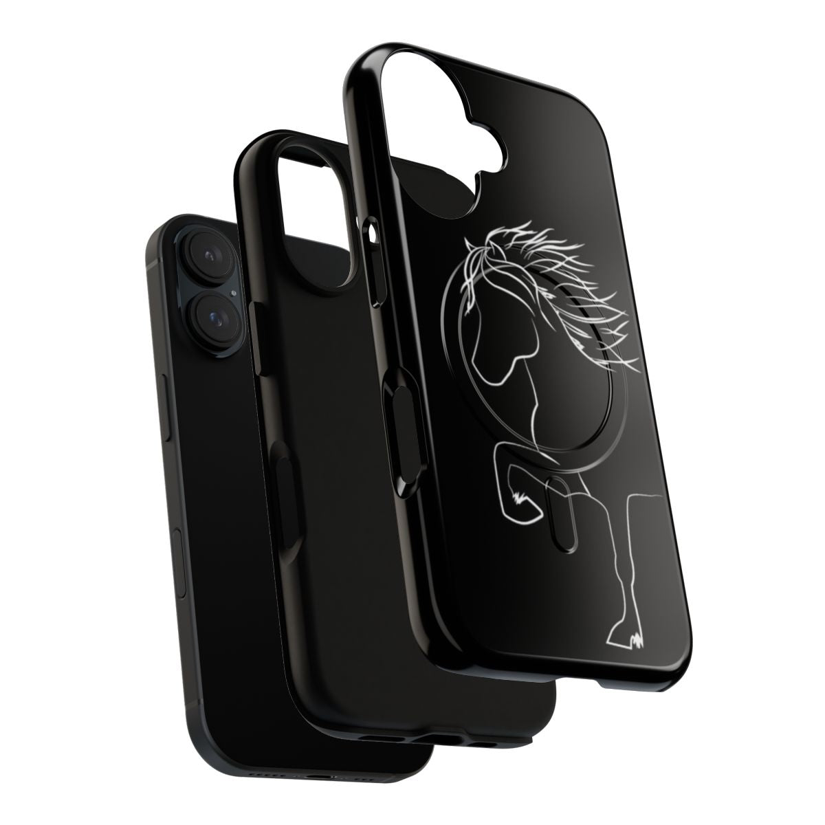 Magnetic phone case with a stylish Icelandic horse design for horse lovers. - Layers