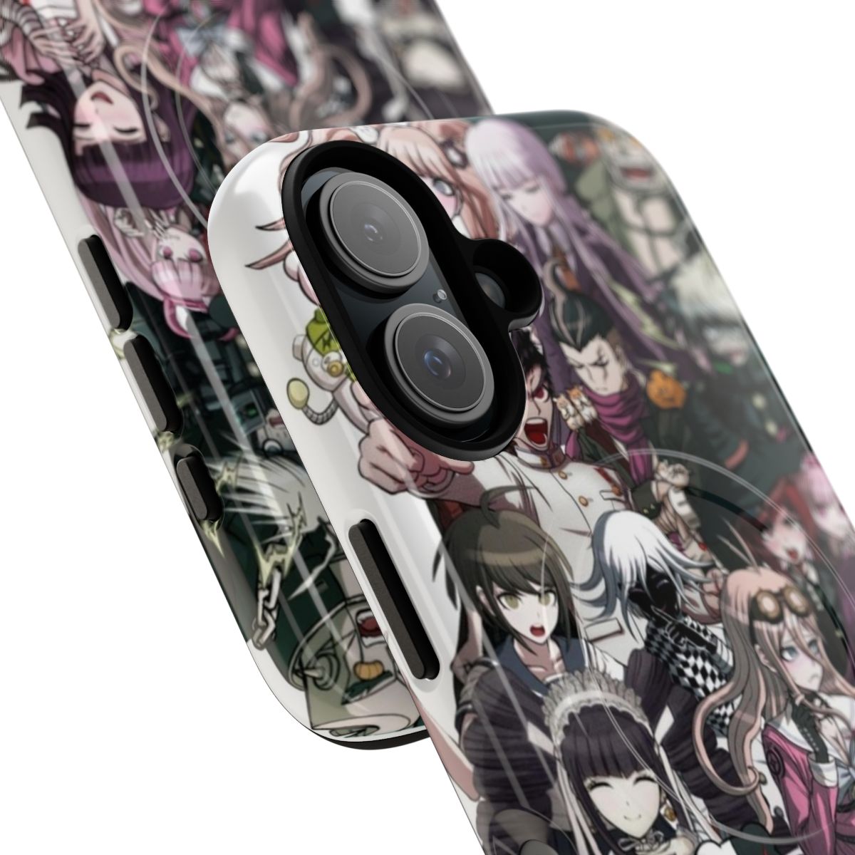 Danganronpa-themed magnetic tough phone case with ensemble design - Detail