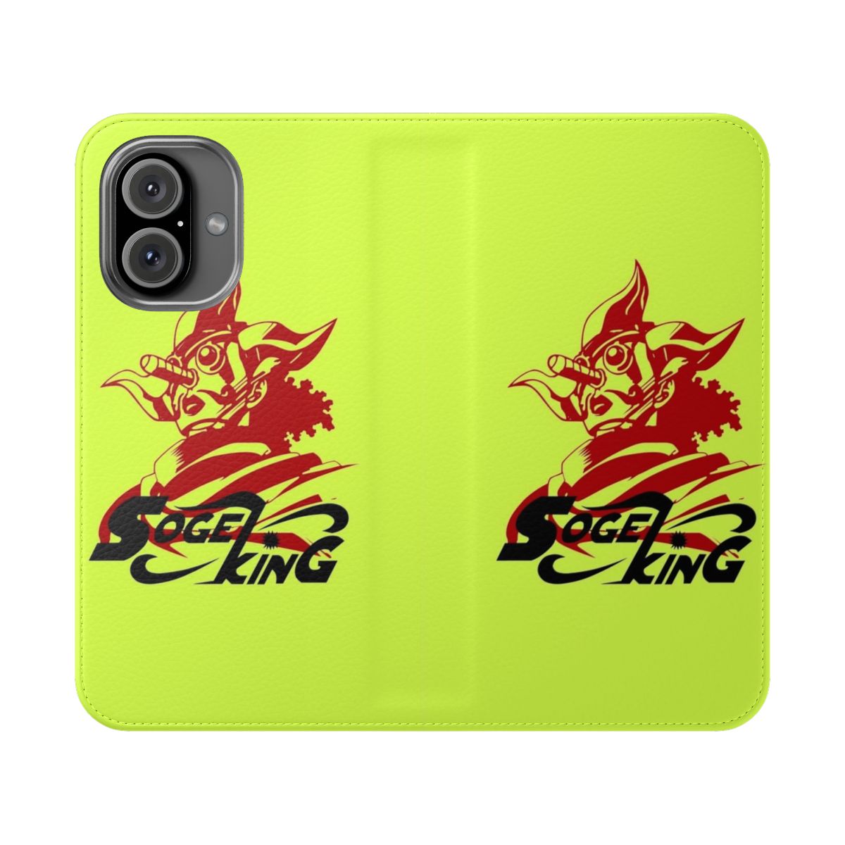 Anime inspired flip cover phone case featuring Sogeking, the Sniper King, from the popular anime series One Piece.