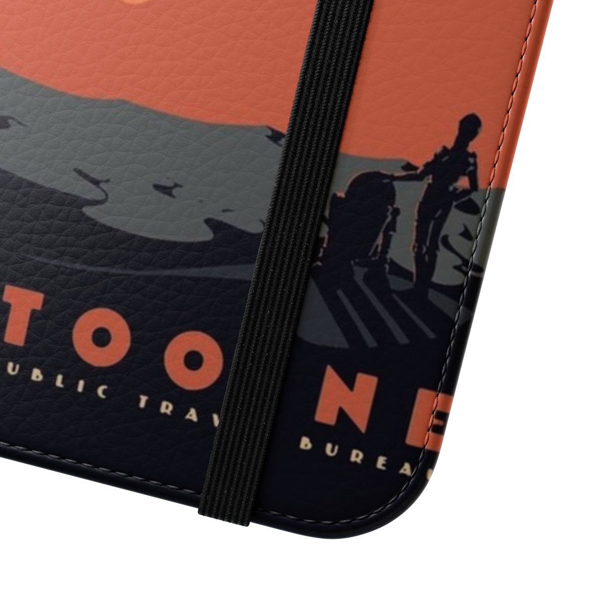 Retro-styled flip phone case featuring the desert landscape of Tatooine from the Star Wars universe - Close Up