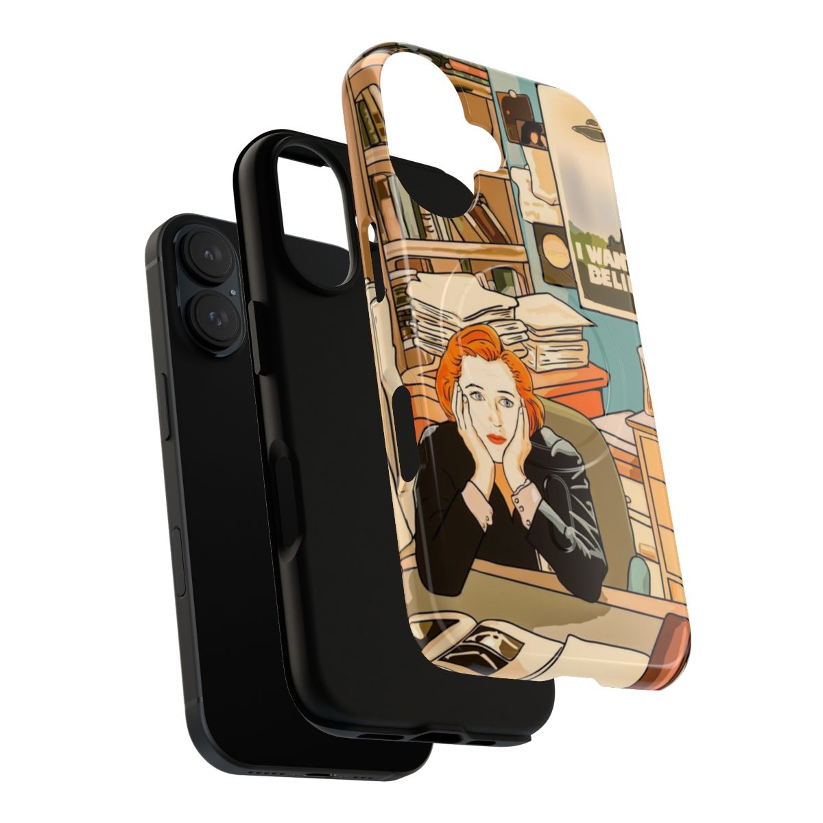 Tough phone case featuring Dana Scully and Fox Mulder from the sci-fi TV series The X-Files - Layers