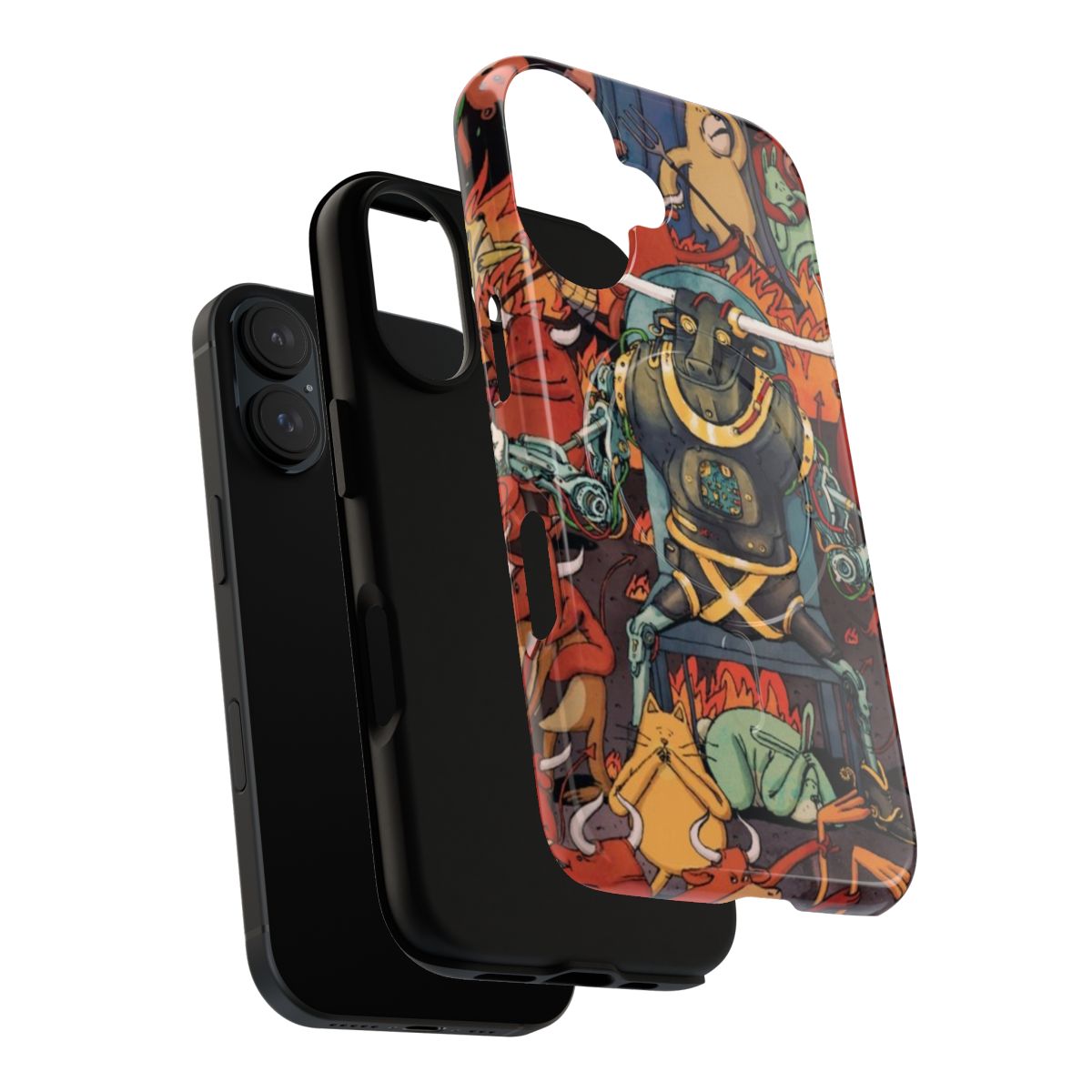 Durable and stylish phone case featuring the Sphinxx Afterburner artwork from the band Dance Gavin Dance. - Layers