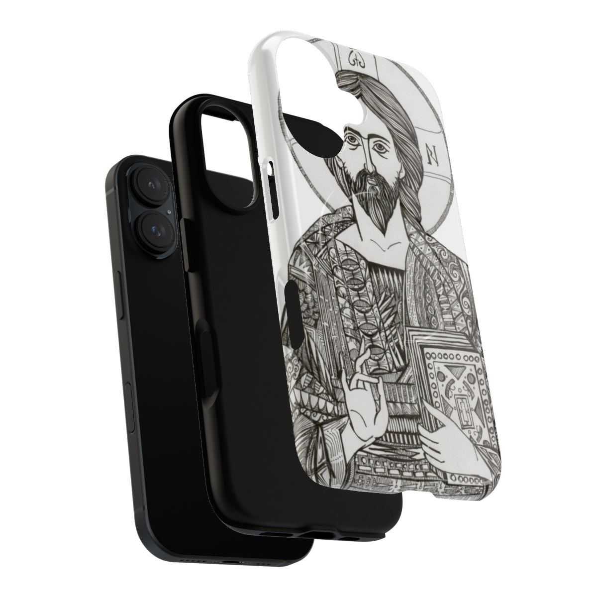 Pantocrator religious icon on tough phone case - Layers