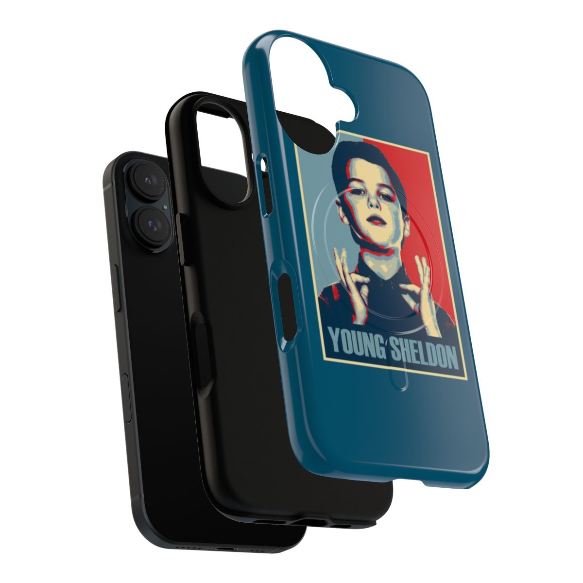 Magnetic phone case featuring Sheldon Cooper from the TV show Young Sheldon - Layers