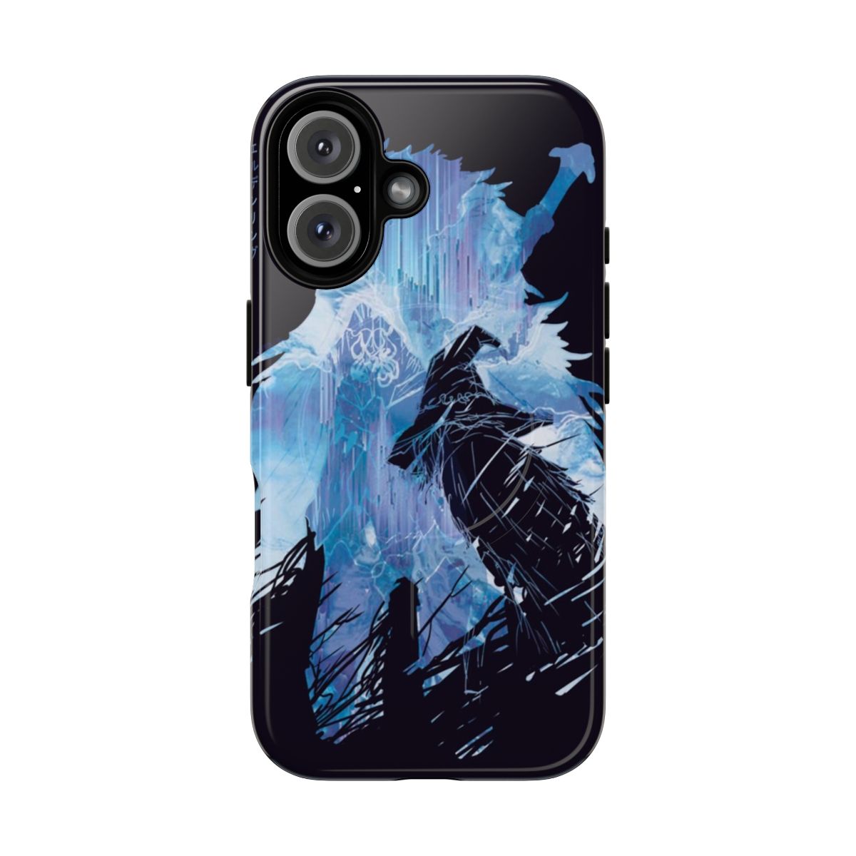 Soulsborne gaming magnetic tough case featuring wolf and witch inspired design