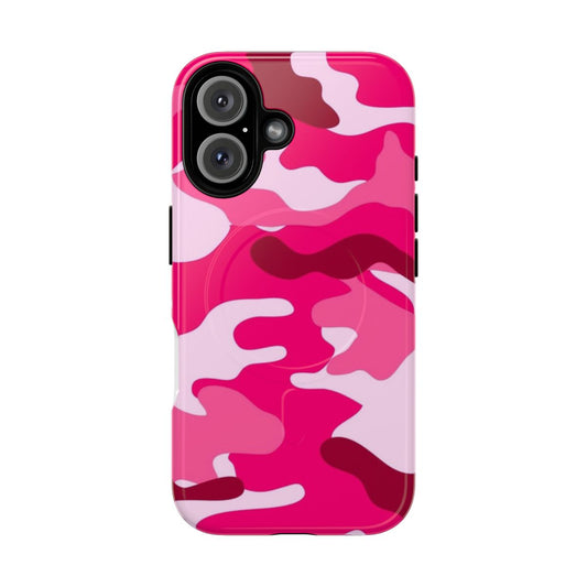 Pink camouflage phone case with a tough, durable design