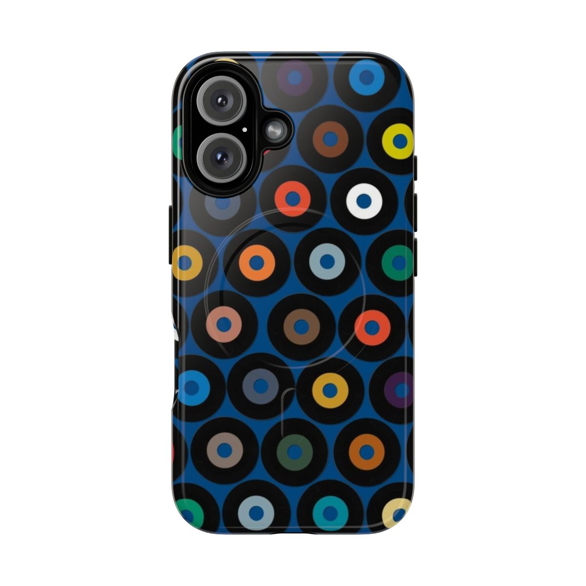 Colorful vinyl record-patterned magnetic phone case