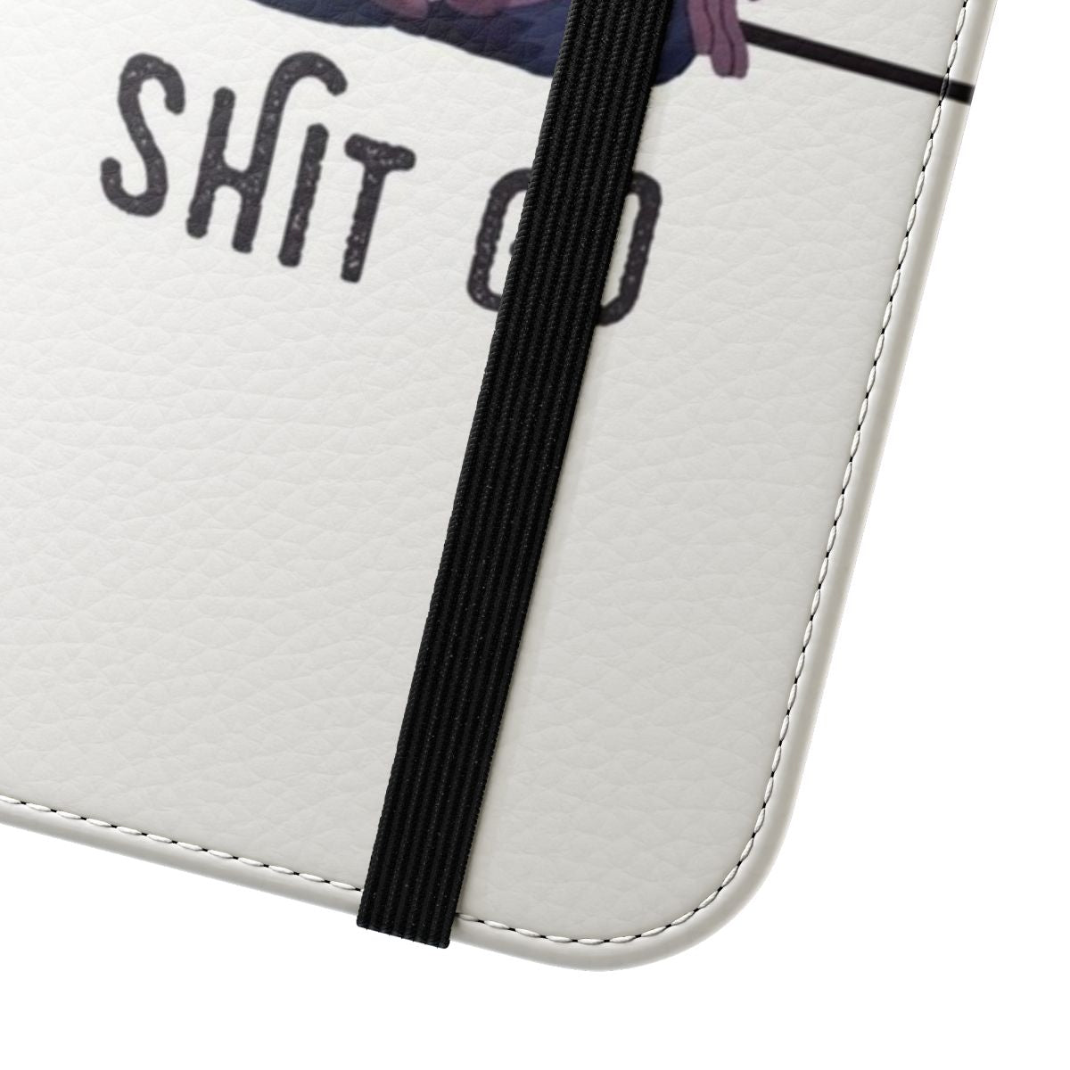 Flip cover phone case with inspirational "Let that shit go" design - Close Up