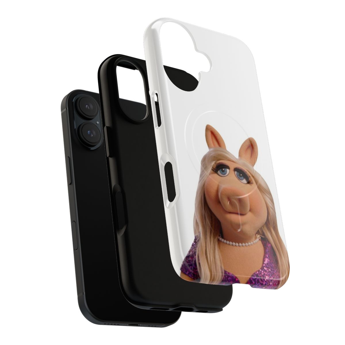 A phone case featuring an illustration of Miss Piggy, the popular Muppet character. - Layers