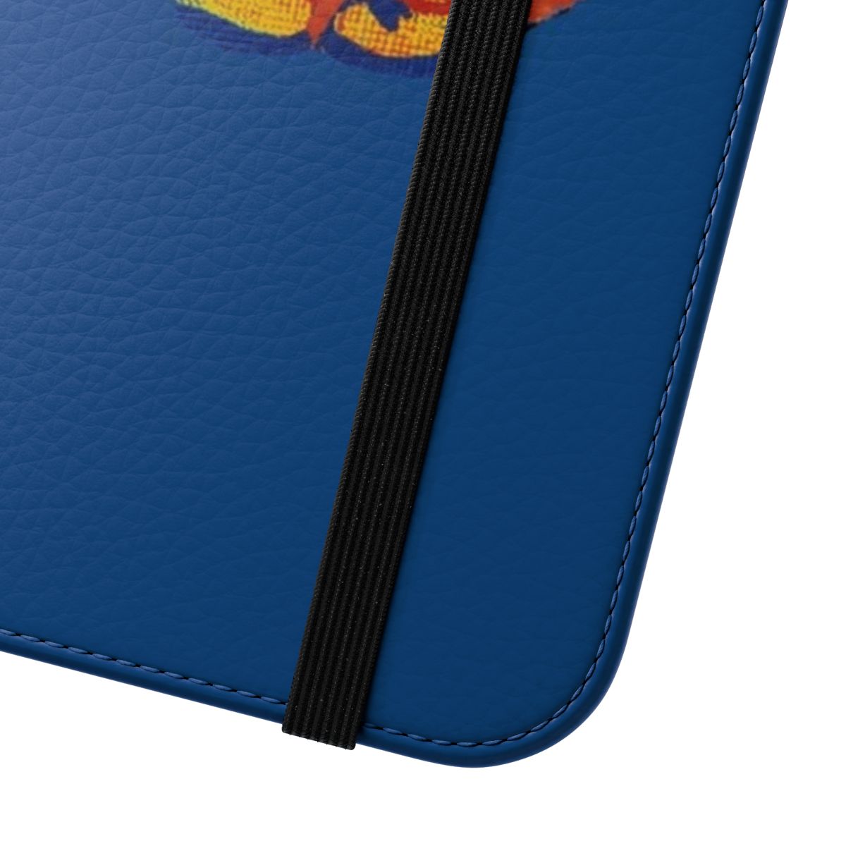 Retro-style blue, red, and yellow phone case cover with Jayhawks college basketball mascot design - Close Up