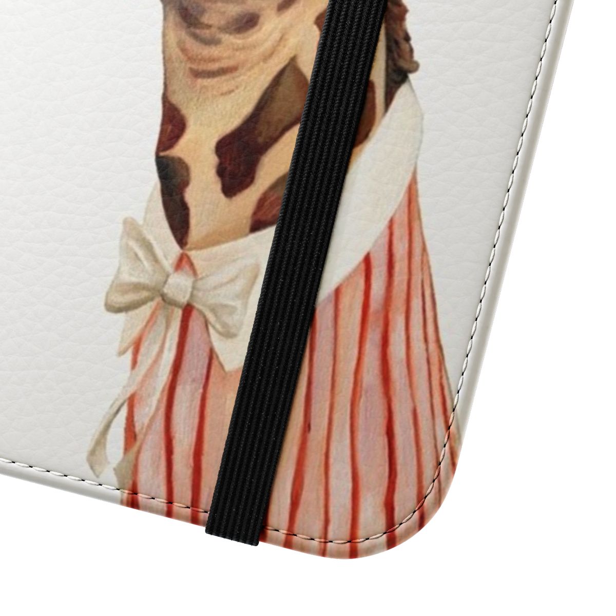 Giraffe print phone case with a stylish flip cover design - Close Up