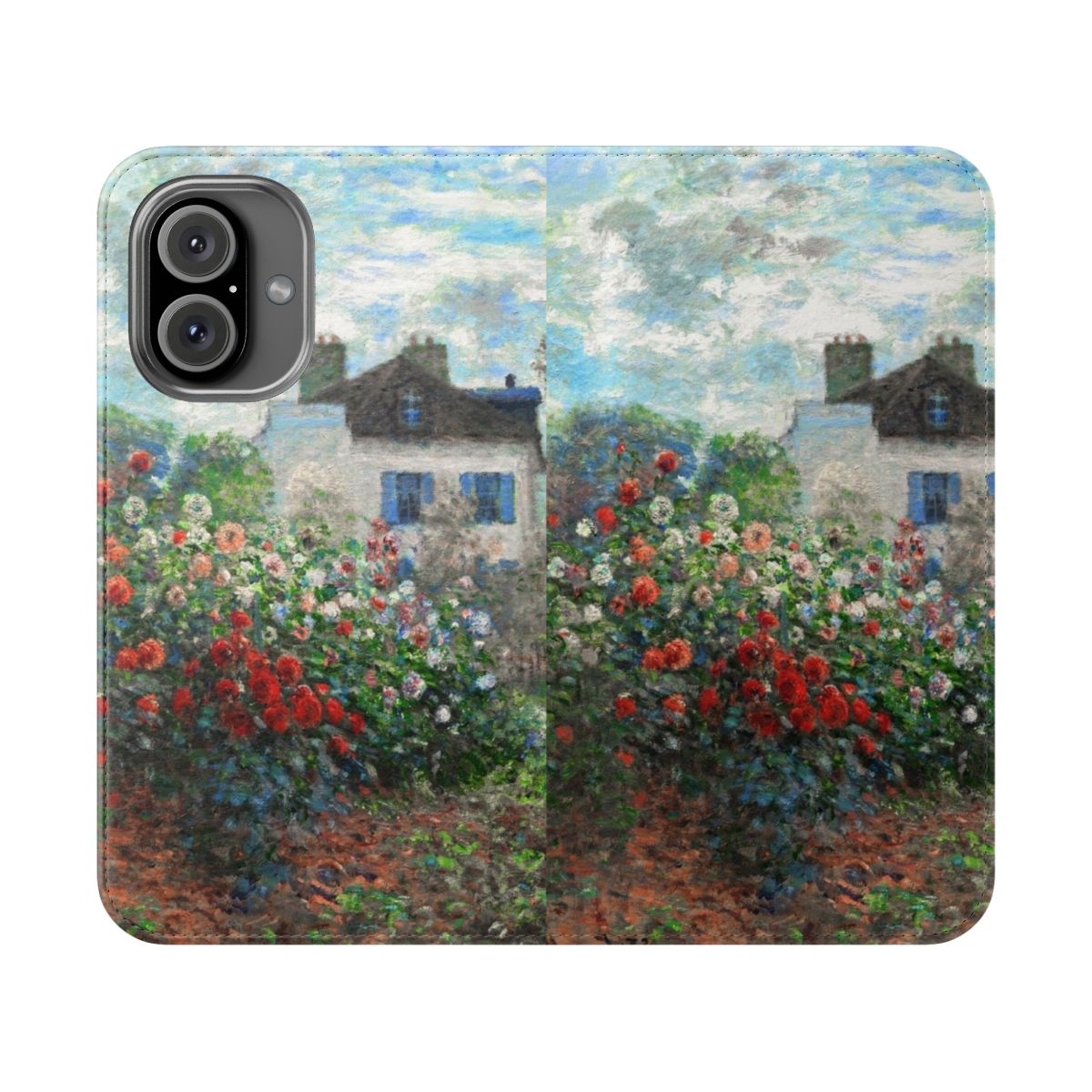 Vibrant floral landscape art featuring Claude Monet's garden in Argenteuil, printed on a high-quality phone case.