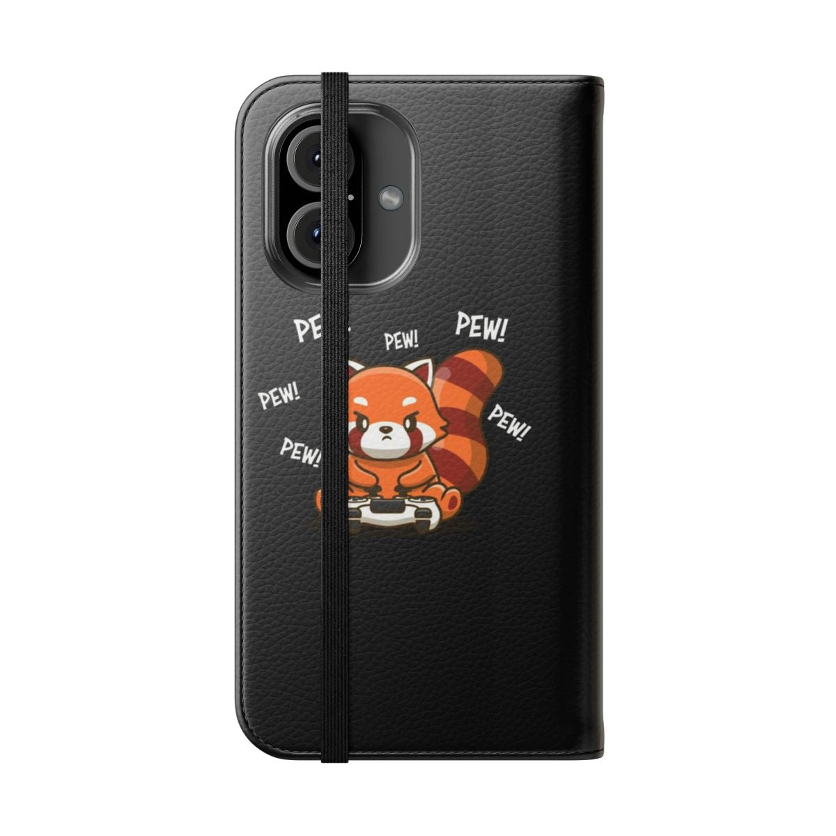 Colorful phone case with a cute chibi red panda design - Folded Front