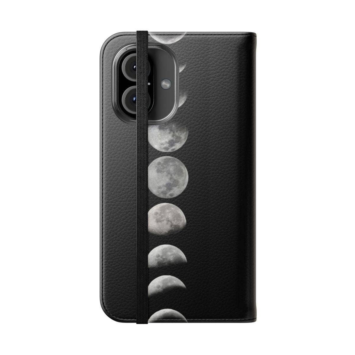 Vibrant moon phases design on a flip phone case cover - Folded Front