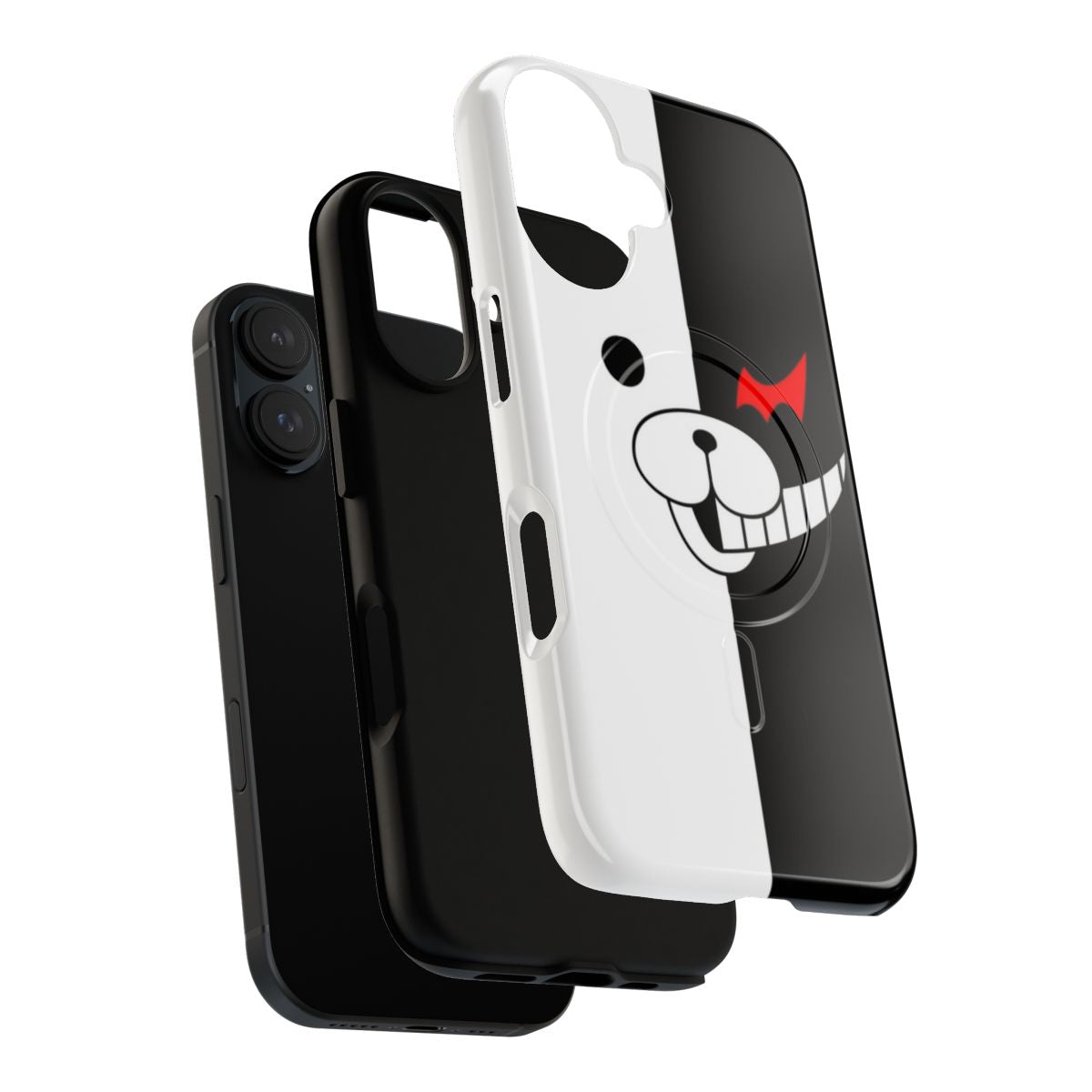 Magnetic phone case with Monokuma, the iconic bear character from the Danganronpa anime series - Layers