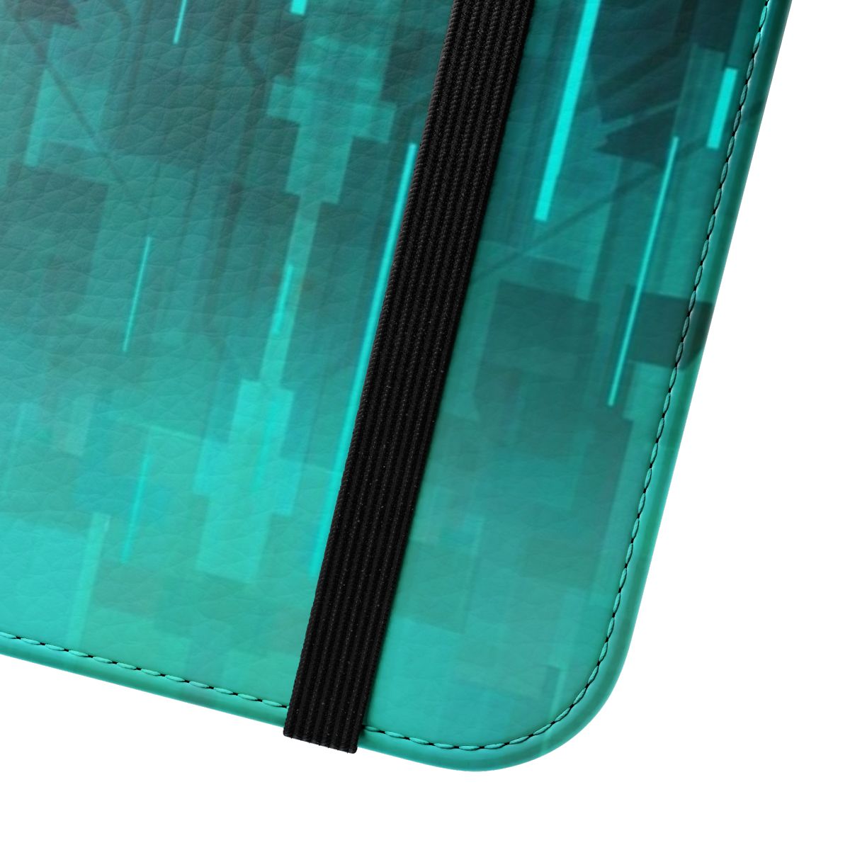 Cyberpunk geometric blue galaxy phone case - Close Up