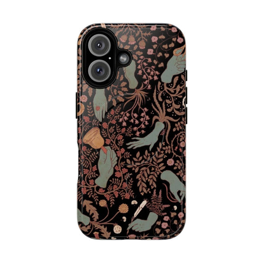 Enchanted magnetic tough phone case with a creepy hand pattern design