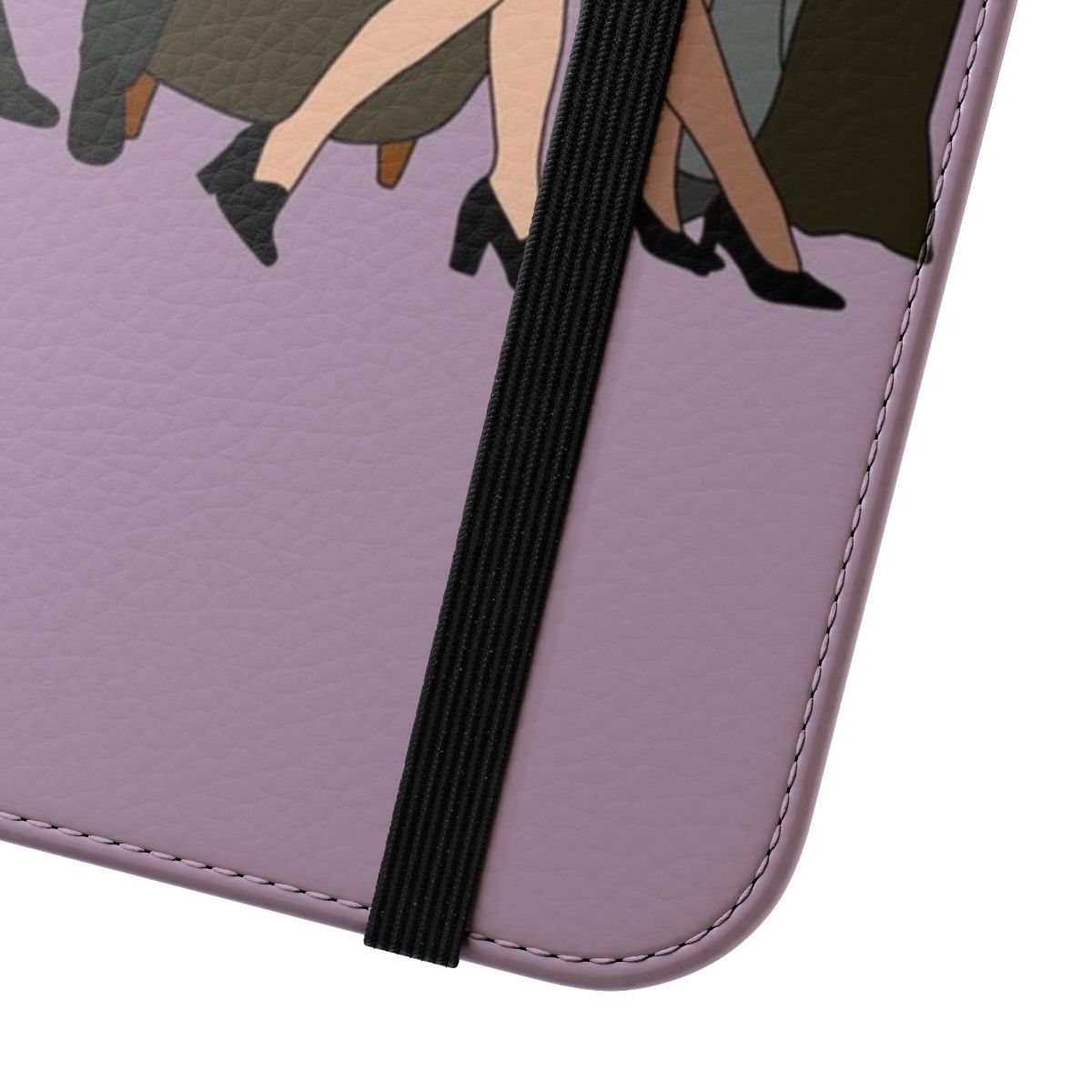 Flip cover phone case featuring Ally McBeal and other characters from the 90s TV show. - Close Up