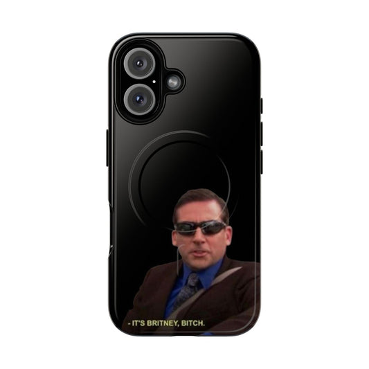 The Office inspired magnetic tough phone case featuring Michael Scott, Jim Halpert, Dwight Schrute, and other characters from the popular TV show.