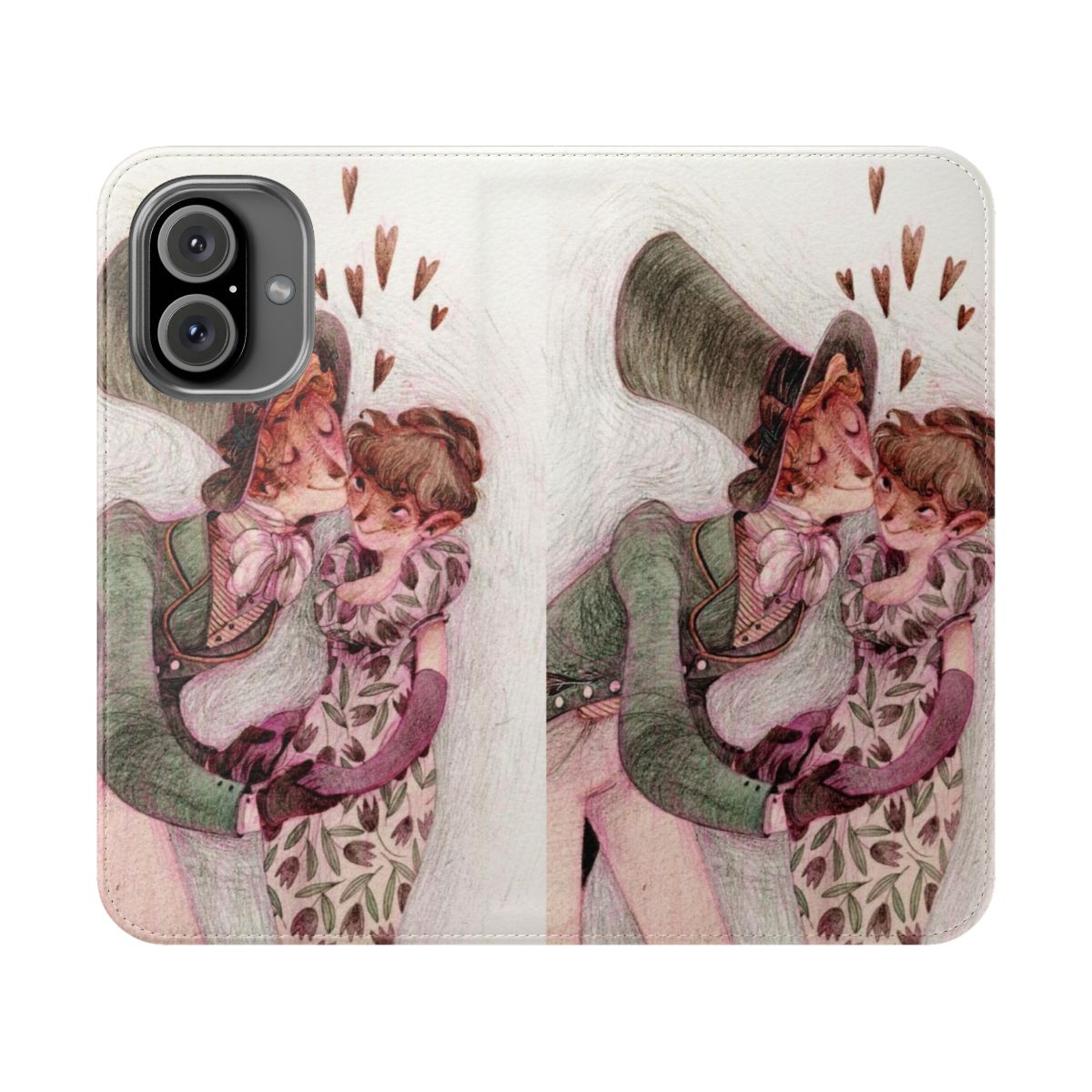 Northanger Abbey-themed flip phone case with gothic design