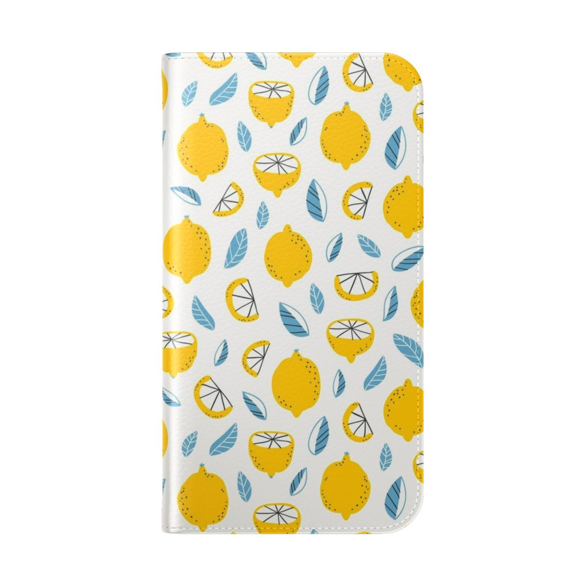 Colorful lemon pattern flip cover phone case - Folded Back