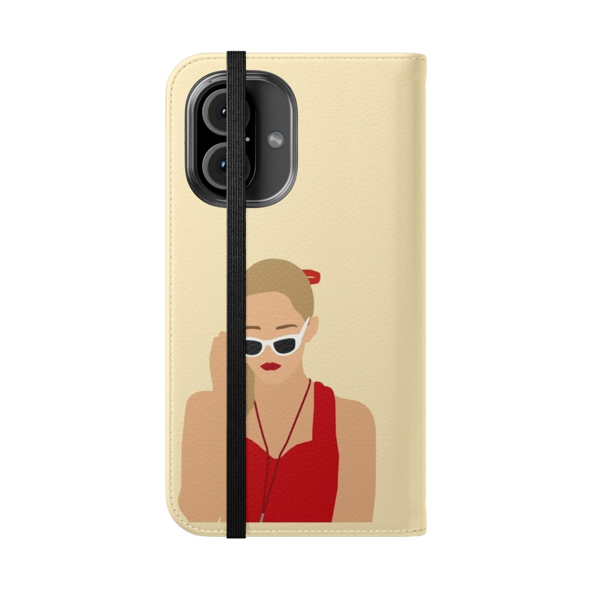 A vibrant pop art phone case featuring the iconic character Wendy Peffercorn from the classic '90s movie The Sandlot. - Folded Front