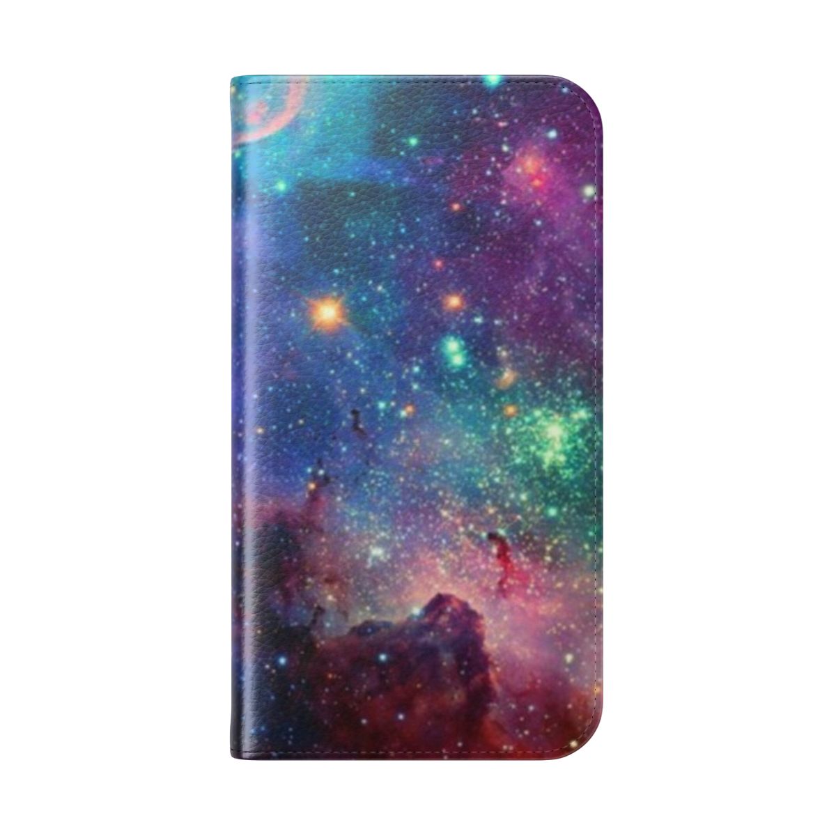 Celestial-Inspired Galaxy Phone Case with Planets, Stars, and Cosmic Designs - Folded Back