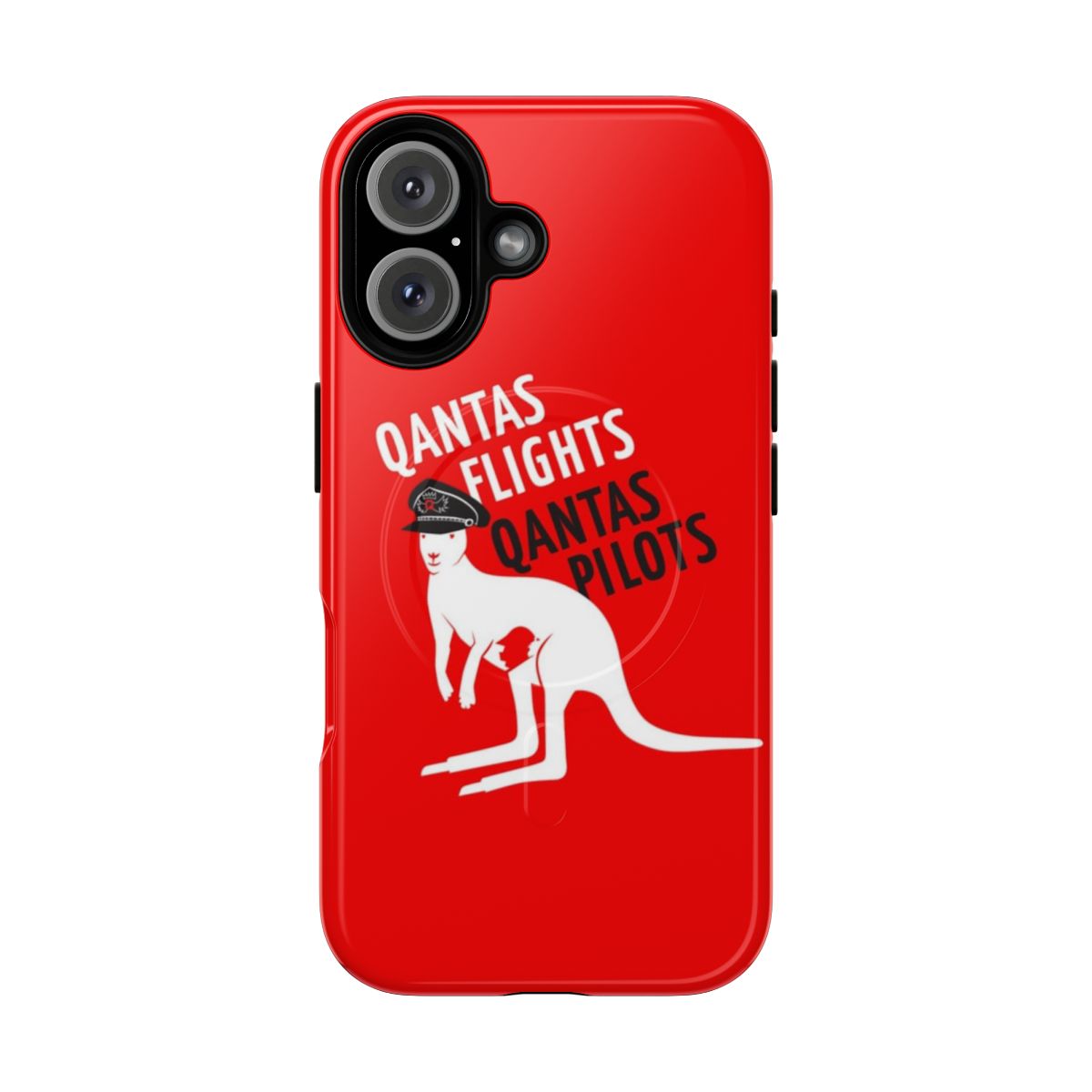 Magnetic tough phone case featuring Qantas pilots, kangaroo, and Australian imagery