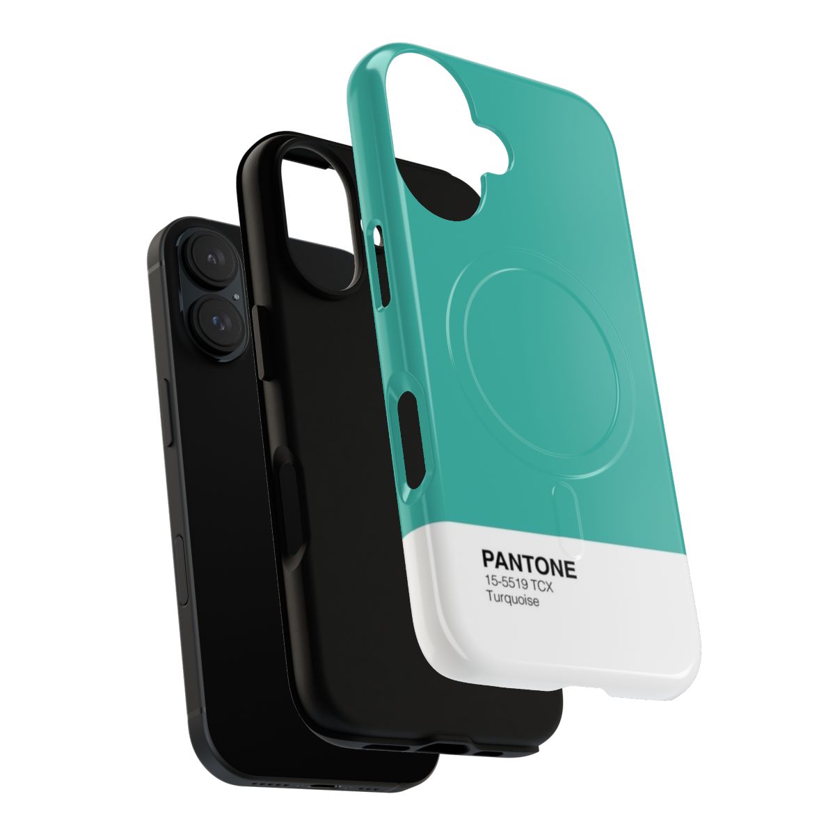 Vibrant turquoise Pantone-inspired magnetic tough phone case with high-resolution graphics - Layers