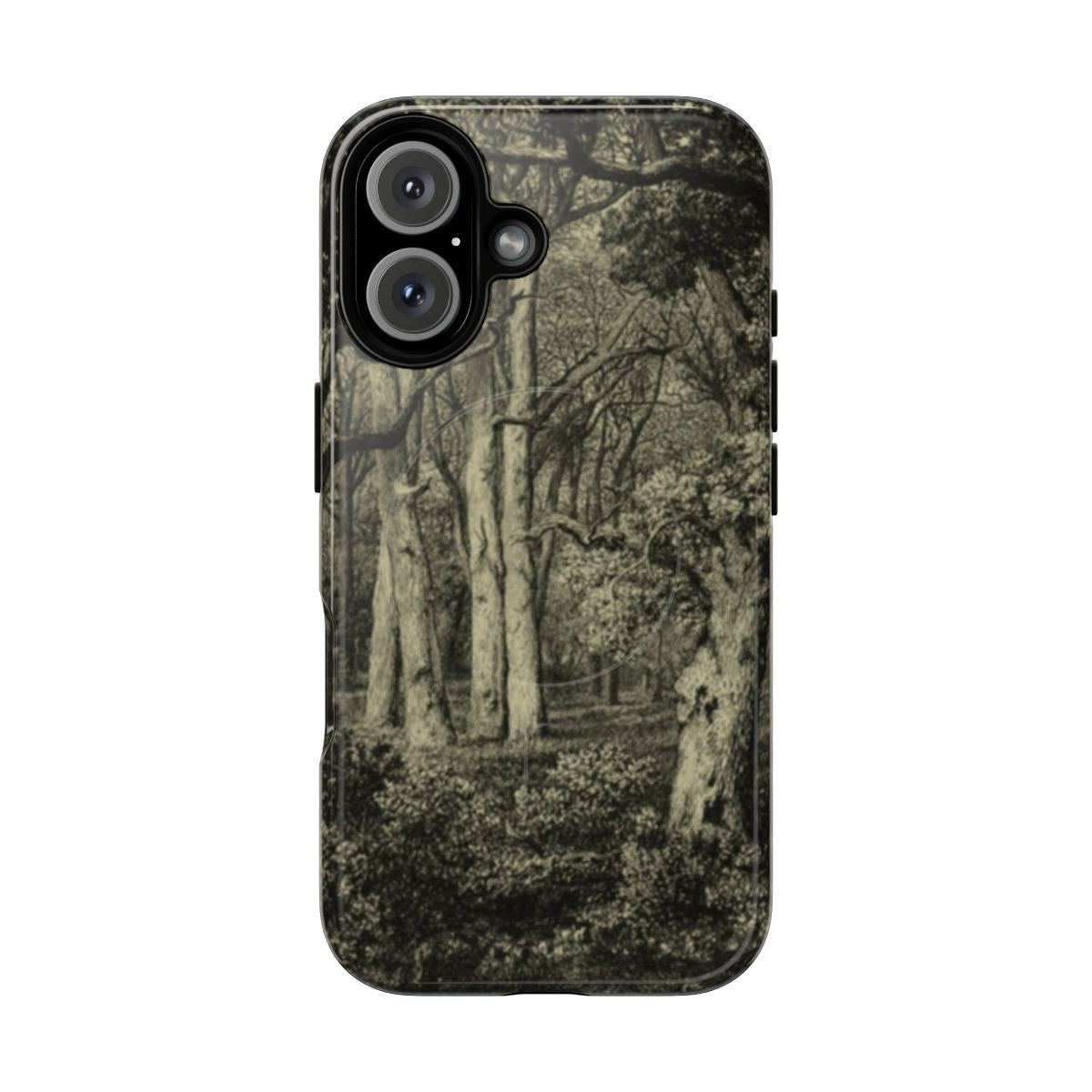 Rustic oak themed magnetic tough phone case with nature and vintage design elements