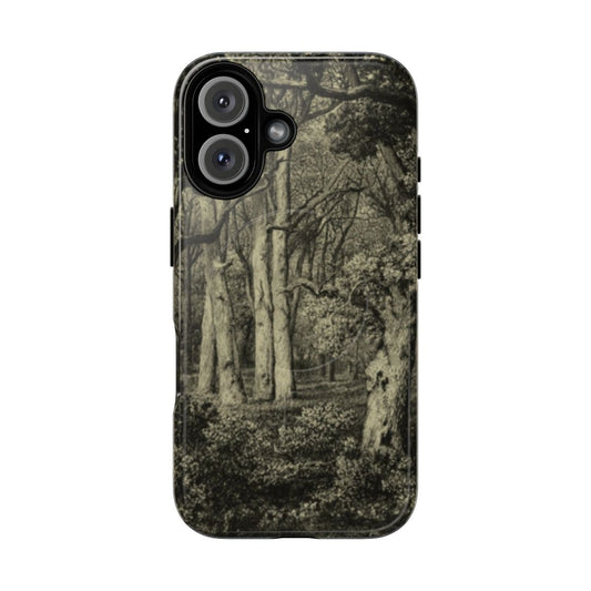 Rustic oak themed magnetic tough phone case with nature and vintage design elements