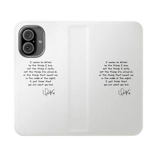 Flip phone case featuring the Taylor Swift "Daylight" song lyric quote