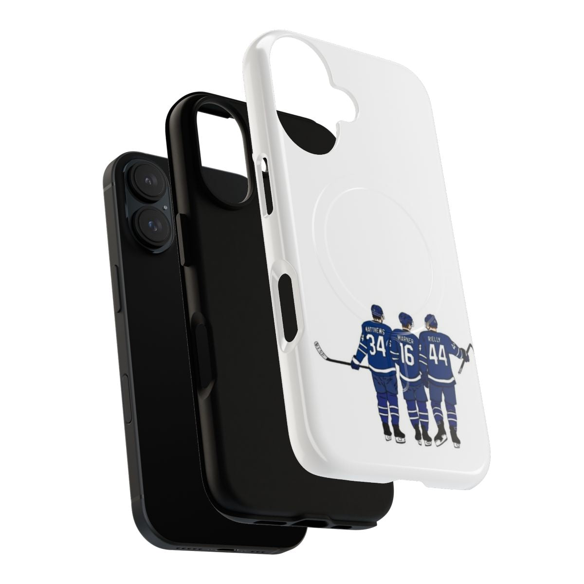 Customizable Toronto Maple Leafs phone case featuring Matthews, Marner, and Rielly - Layers